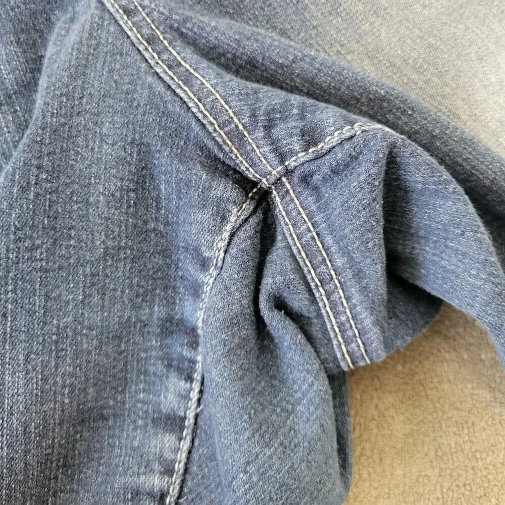 Faded Glory 24W Plus Distressed Dark Blue Straight Leg Denim Jeans SL18E
